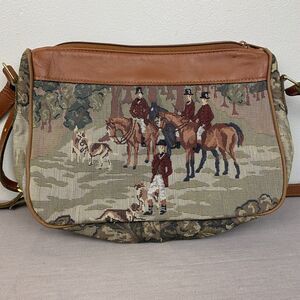 Orvis Brown and Multicolor Tapestry Shoulder Bag